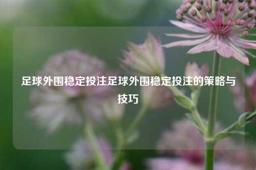 足球外围稳定投注足球外围稳定投注的策略与技巧