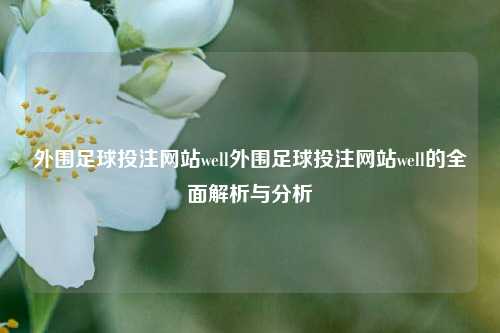 外围足球投注网站well外围足球投注网站well的全面解析与分析